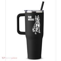 Fur Missile Funny Beligian Malinois Dog 40oz Vacuum Insulated Stainless Steel Travel Tumbler thumb 2