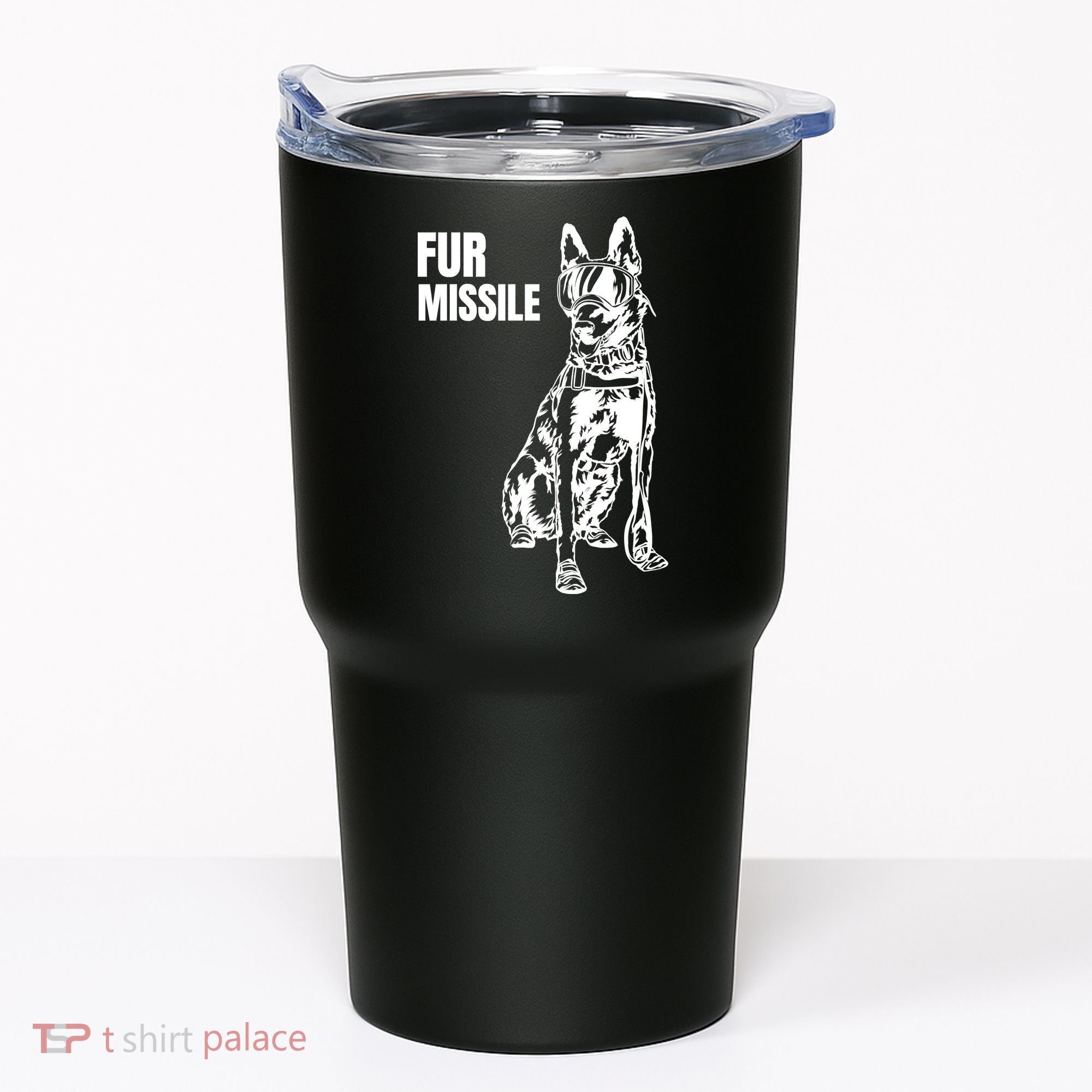Fur Missile Funny Beligian Malinois Dog Tumbler