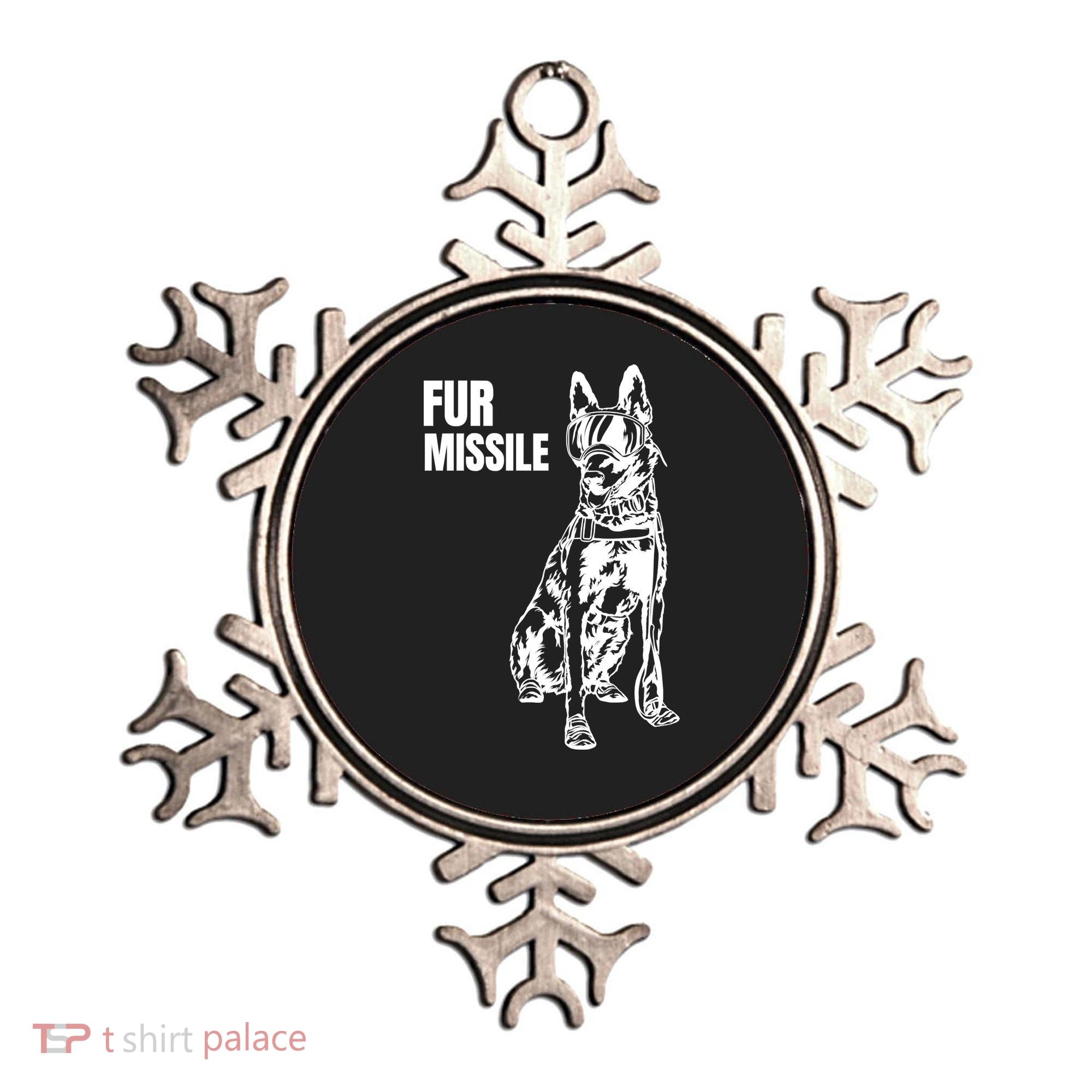 Fur Missile Funny Beligian Malinois Dog Ornament