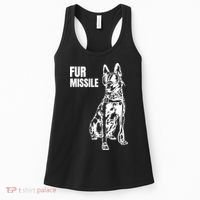 Fur Missile Funny Beligian Malinois Dog Women's Tank Top thumb 0
