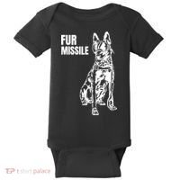 Fur Missile Funny Beligian Malinois Dog Baby Bodysuit thumb 0