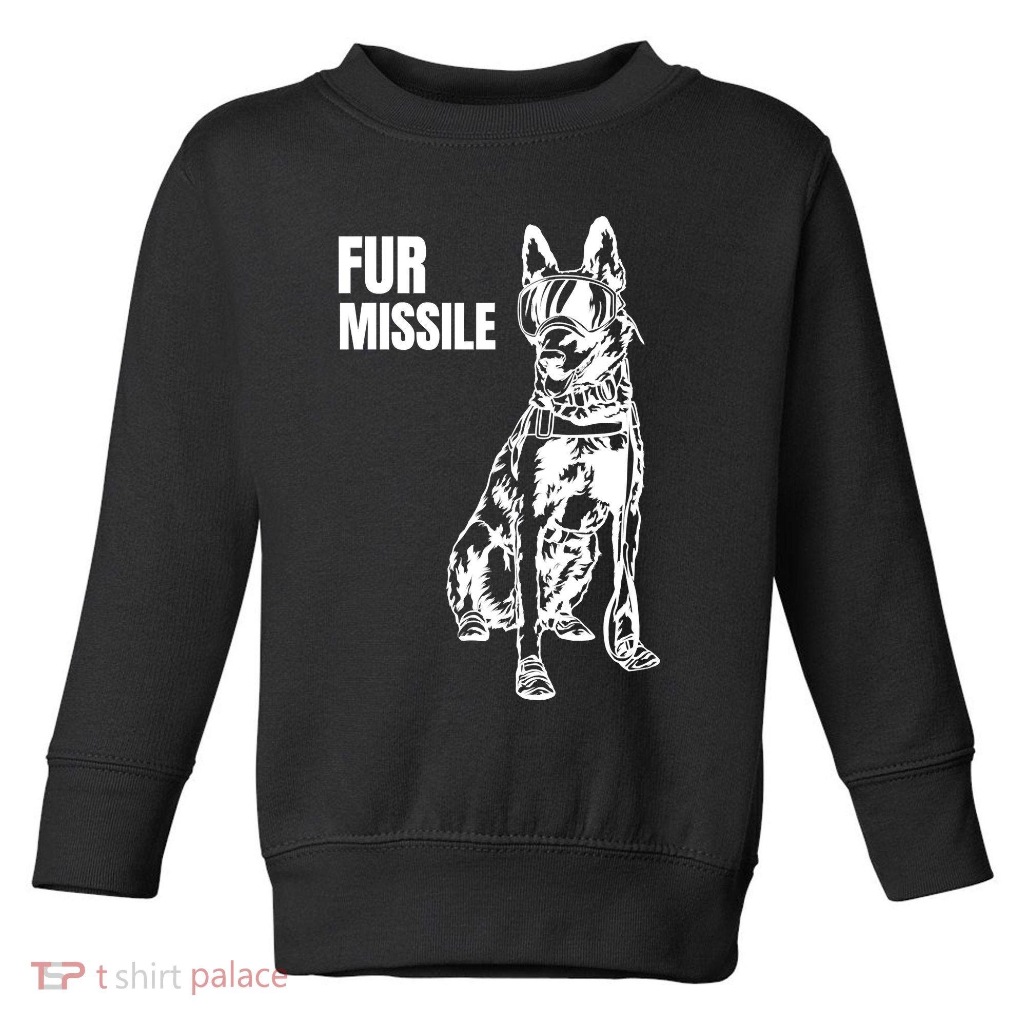 Fur Missile Funny Beligian Malinois Dog Toddler Sweatshirt
