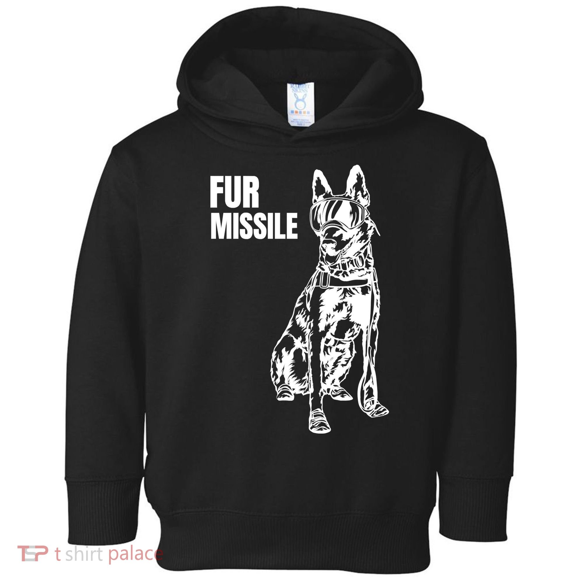 Fur Missile Funny Beligian Malinois Dog Toddler Hoodie