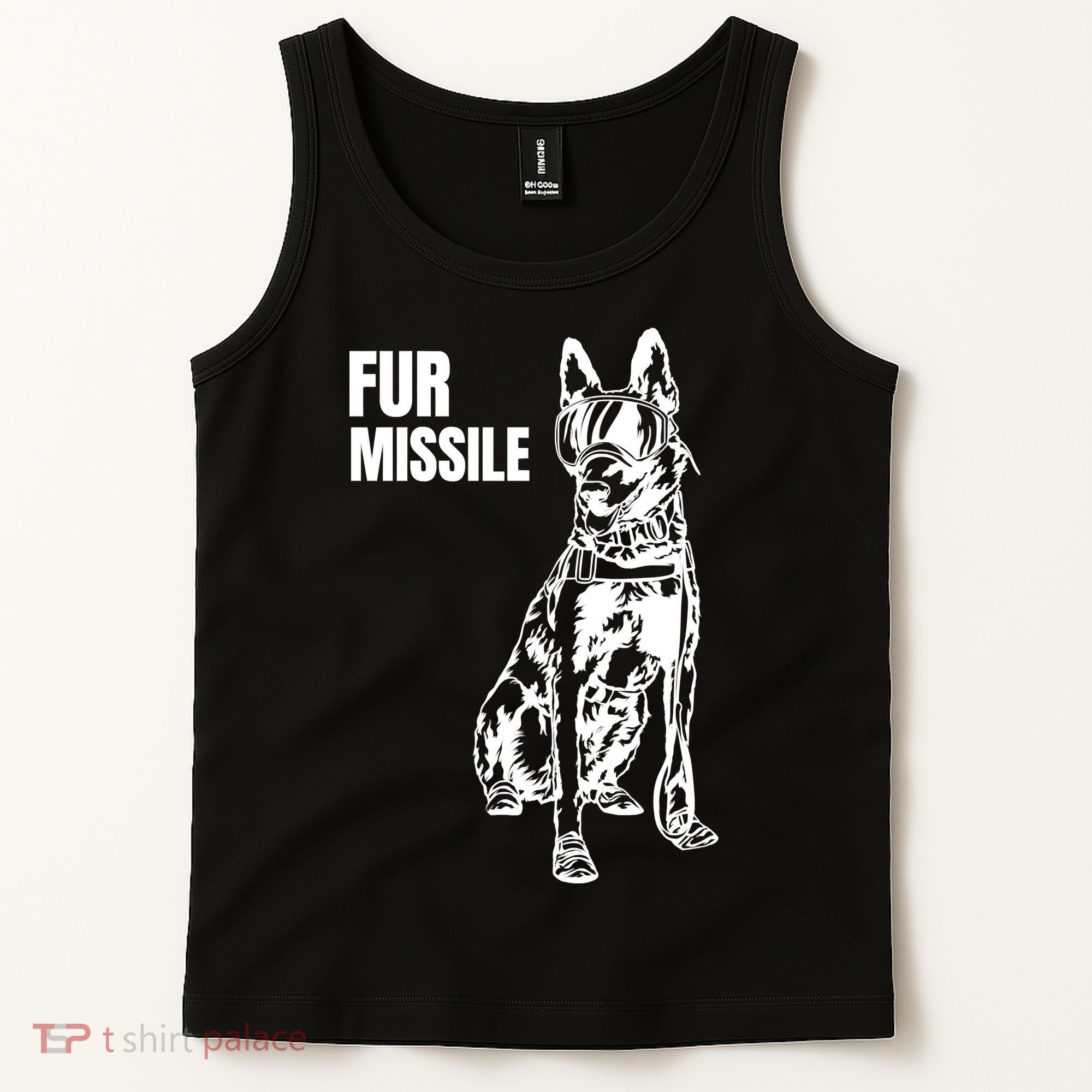 Fur Missile Funny Beligian Malinois Dog Tank Top