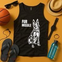 Fur Missile Funny Beligian Malinois Dog Tank Top thumb 4