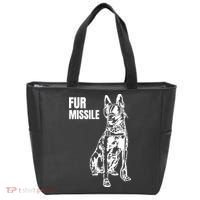 Fur Missile Funny Beligian Malinois Dog Tote Bag thumb 0