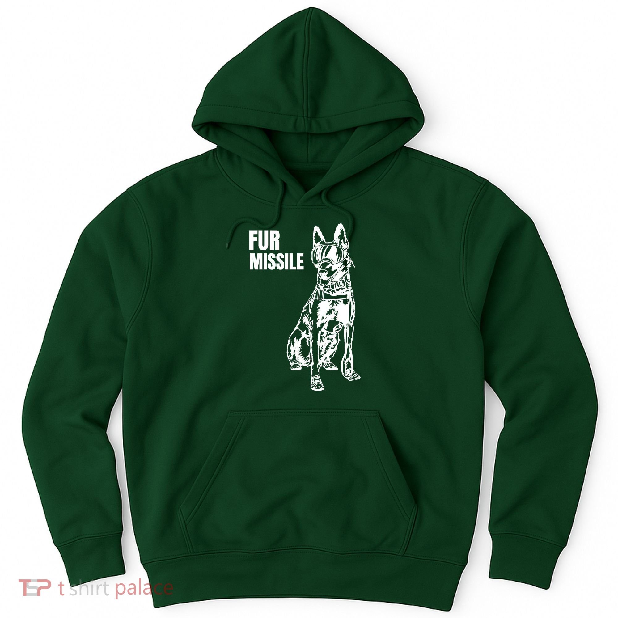 Fur Missile Funny Beligian Malinois Dog Hoodie