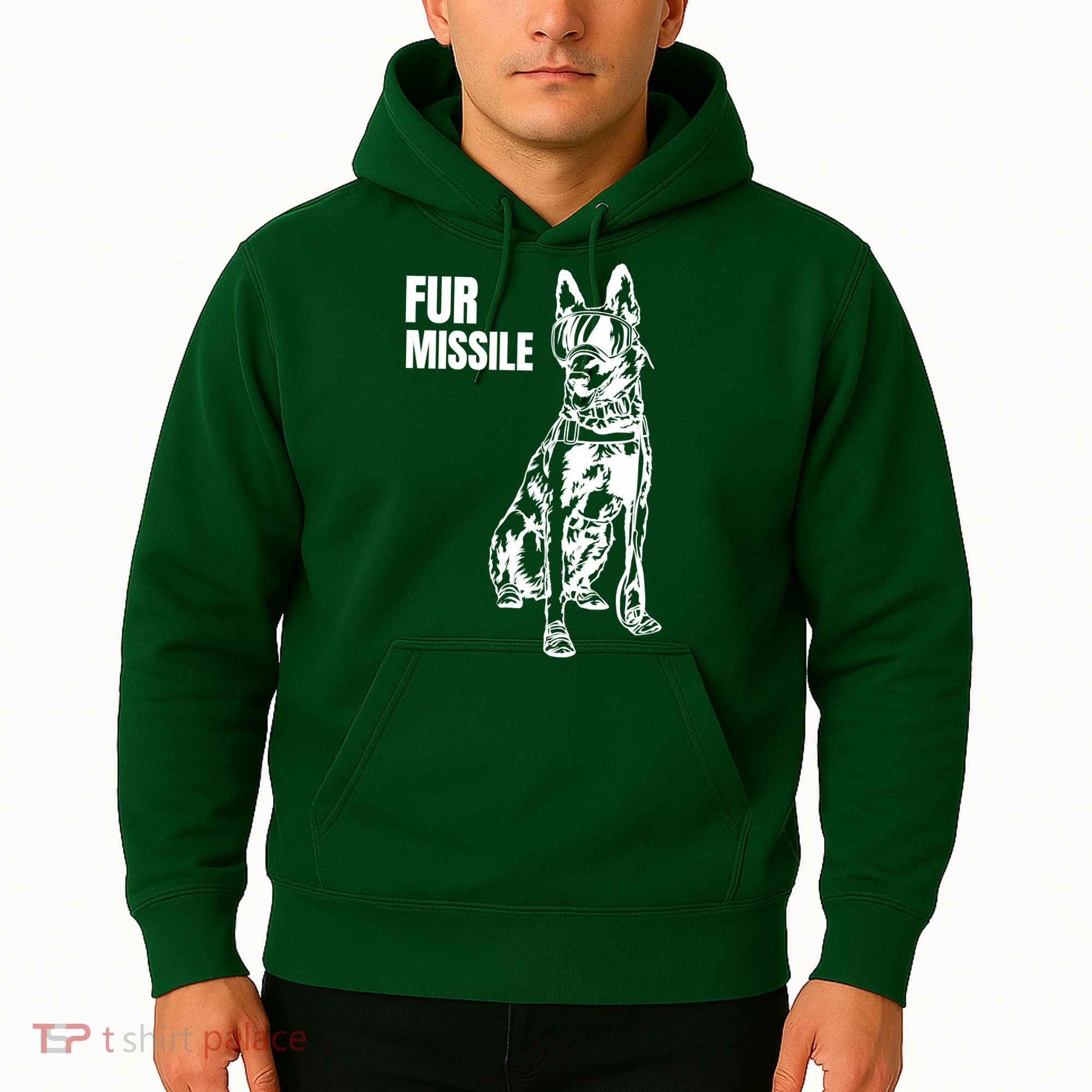 Fur Missile Funny Beligian Malinois Dog Hoodie
