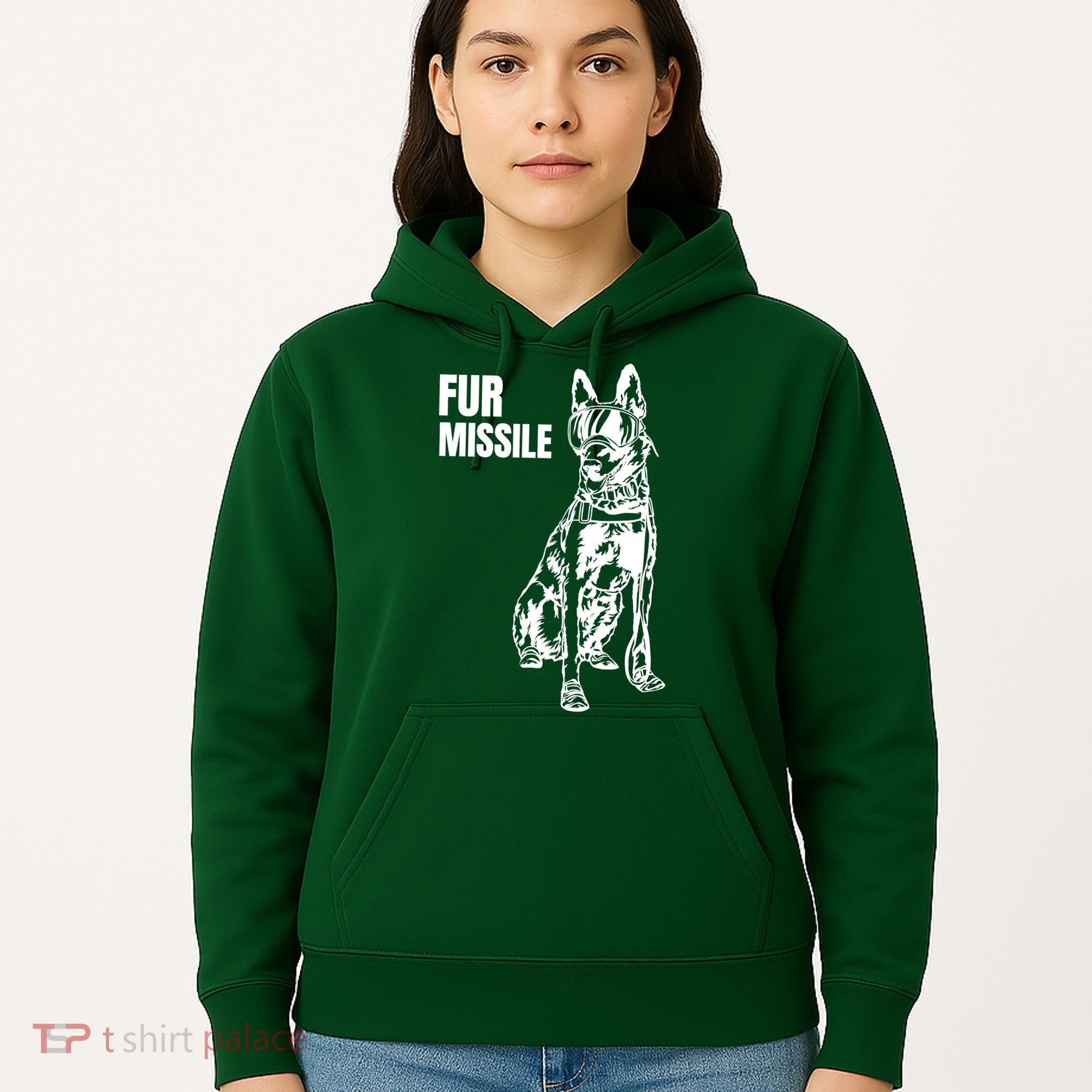Fur Missile Funny Beligian Malinois Dog Hoodie