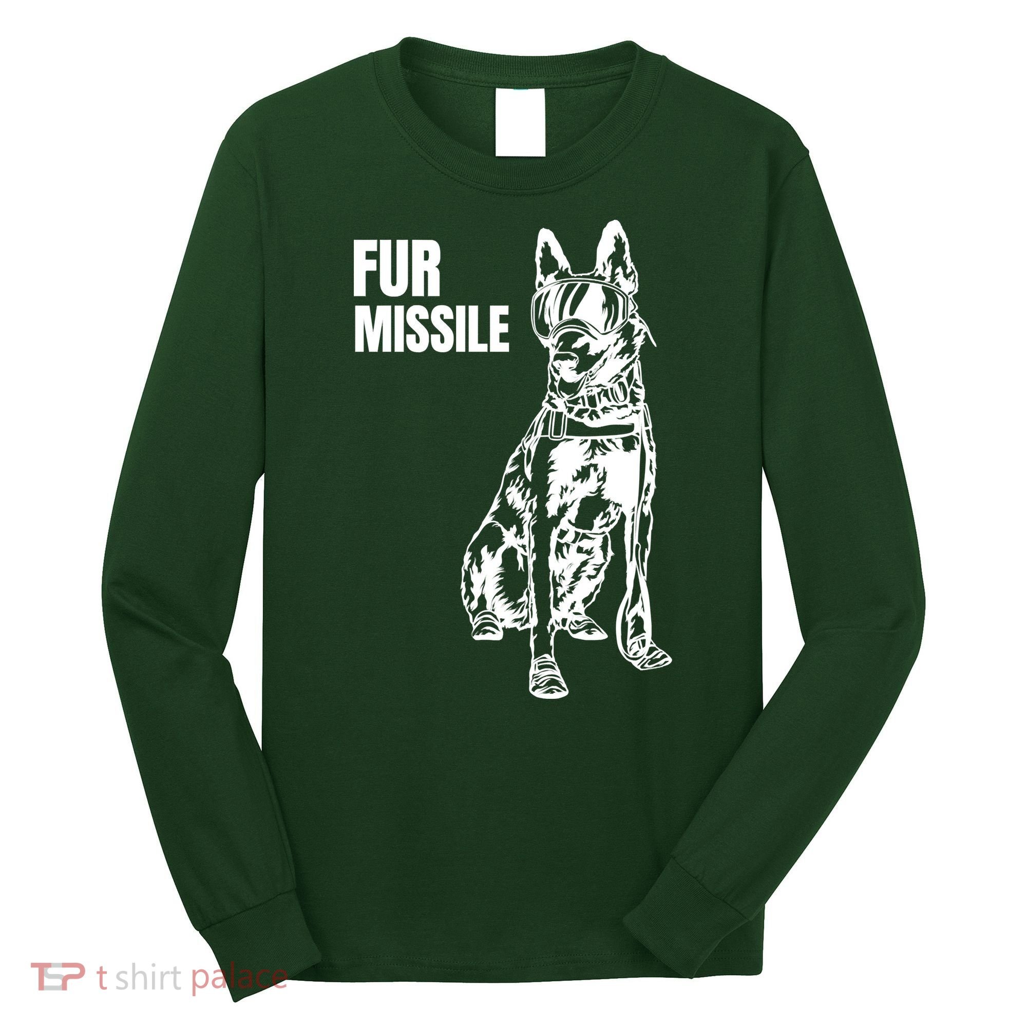 Fur Missile Funny Beligian Malinois Dog Long Sleeve Shirt