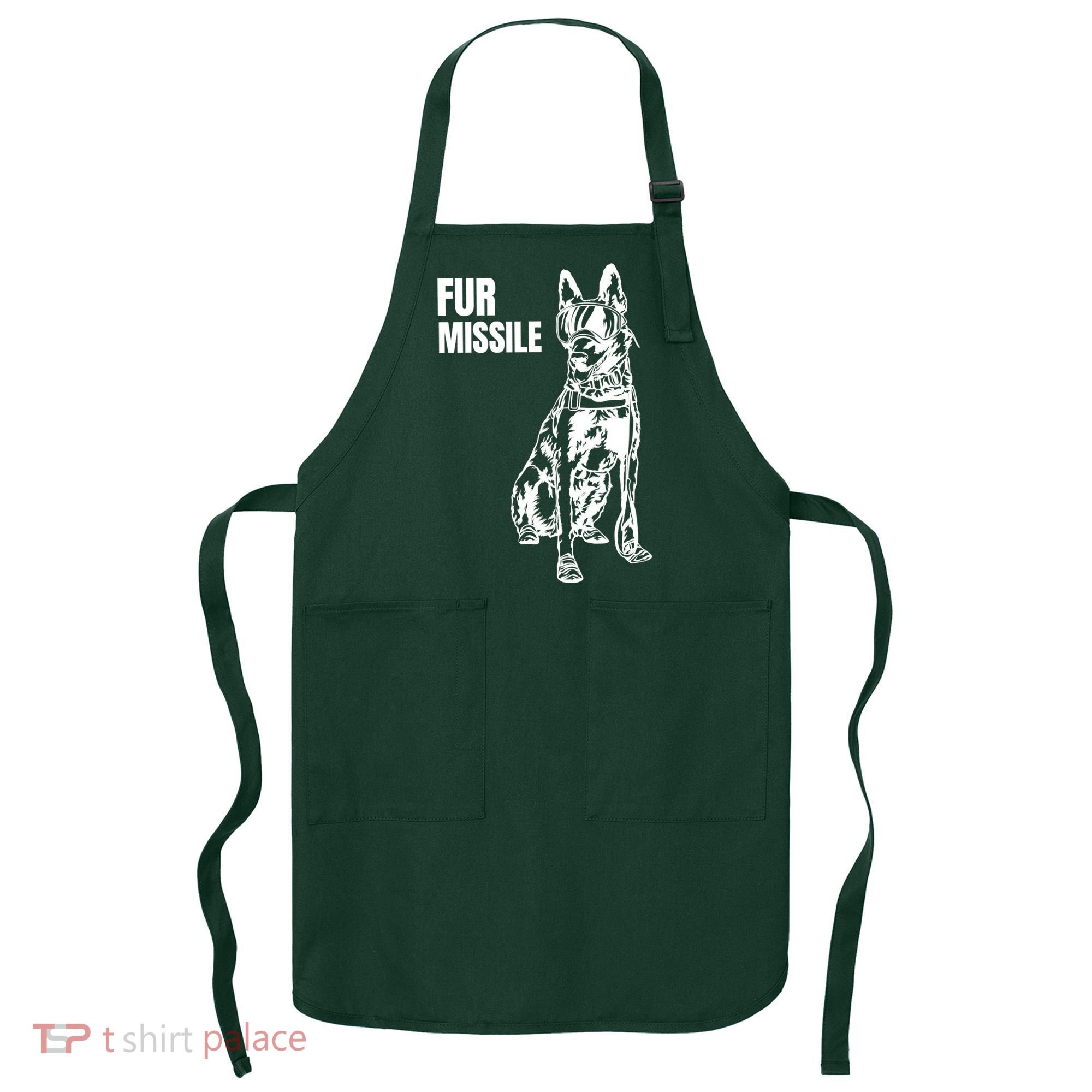 Fur Missile Funny Beligian Malinois Dog Apron