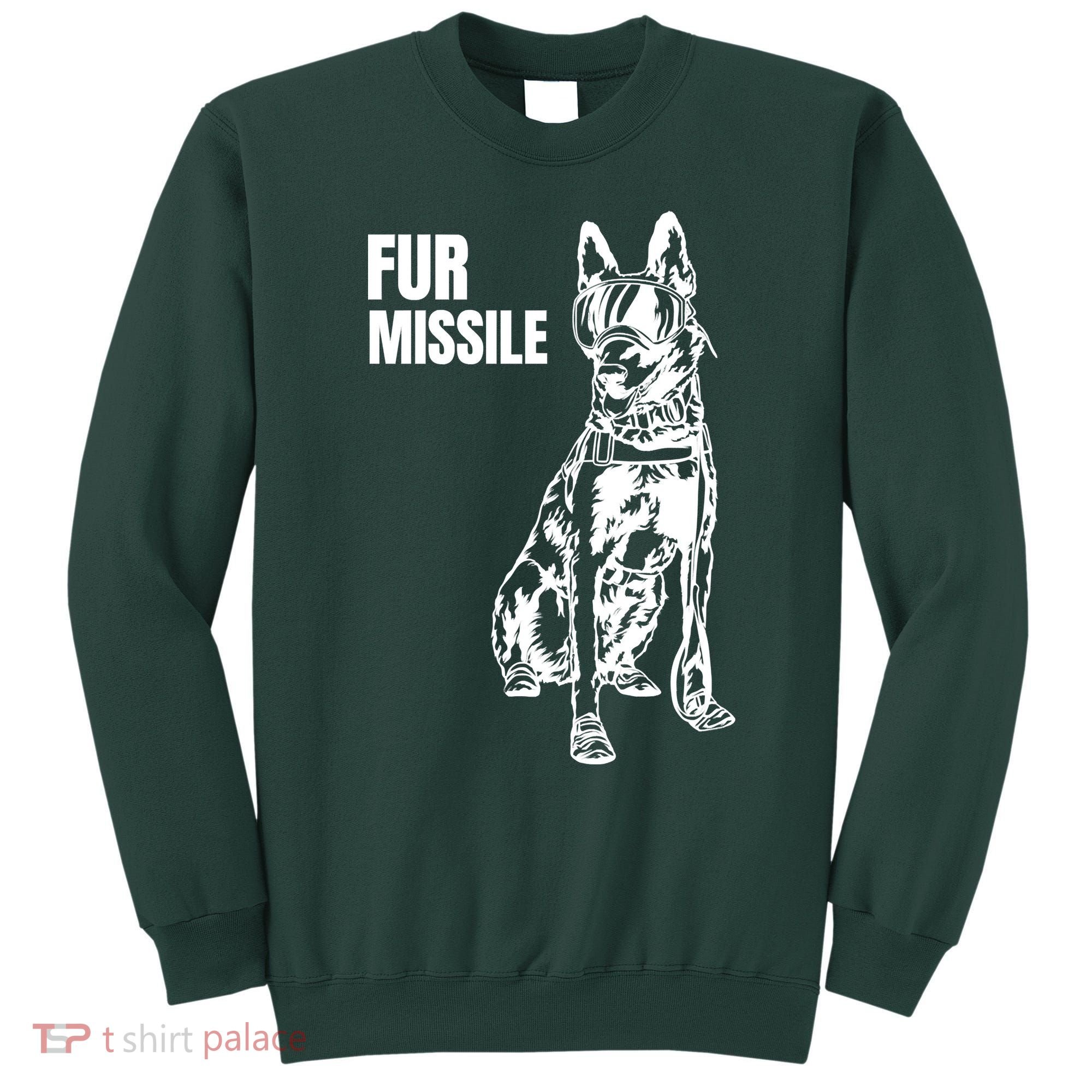 Fur Missile Funny Beligian Malinois Dog Sweatshirt