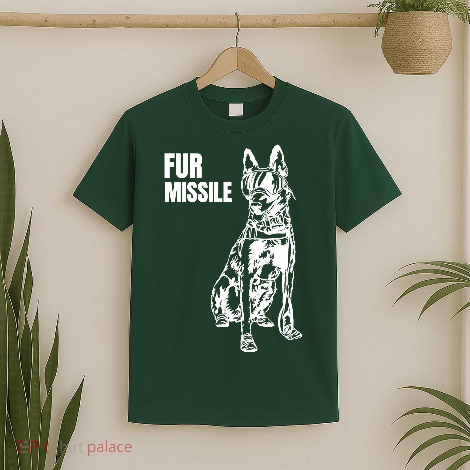Fur Missile Funny Beligian Malinois Dog T-Shirt