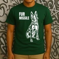 Fur Missile Funny Beligian Malinois Dog T-Shirt thumb 3