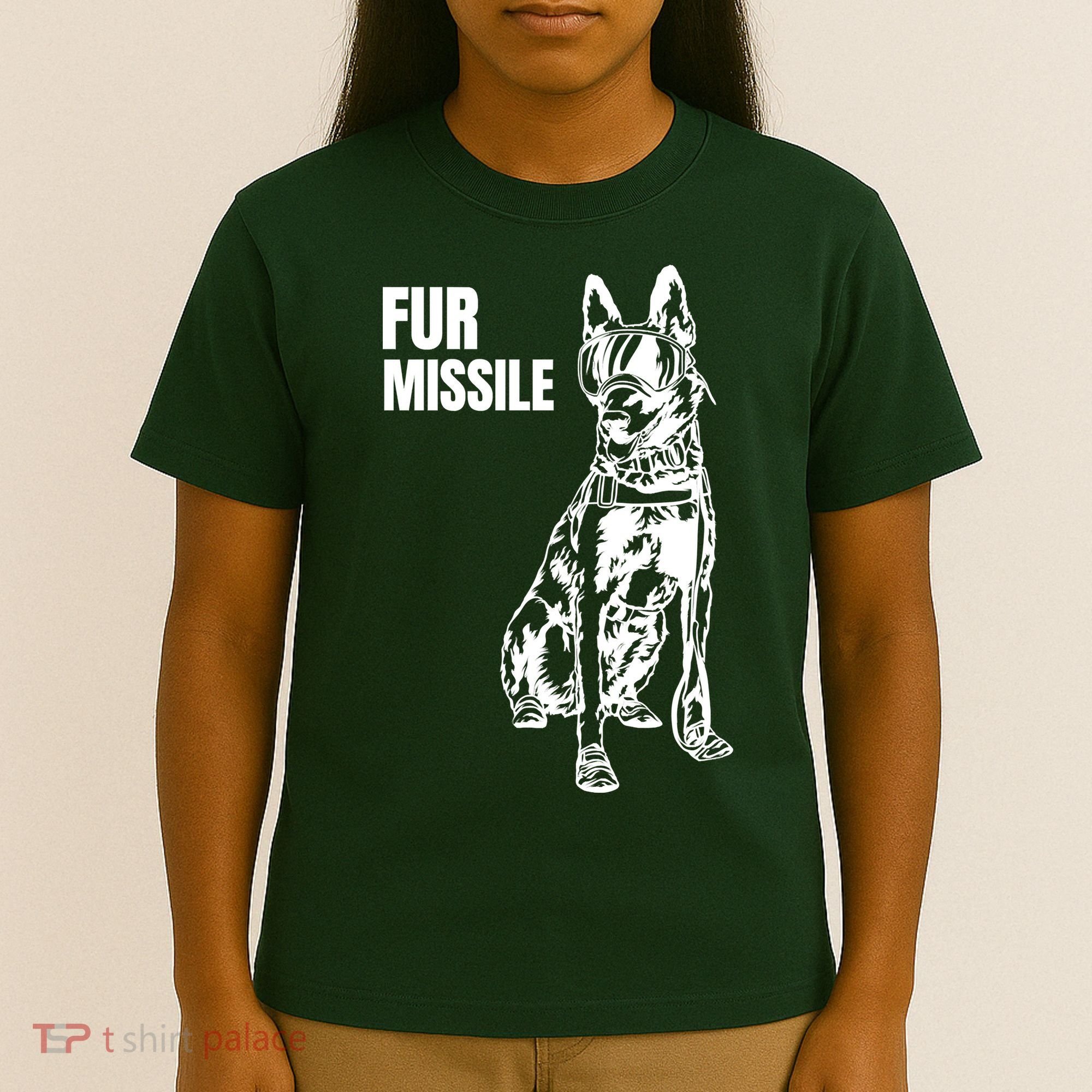Fur Missile Funny Beligian Malinois Dog T-Shirt
