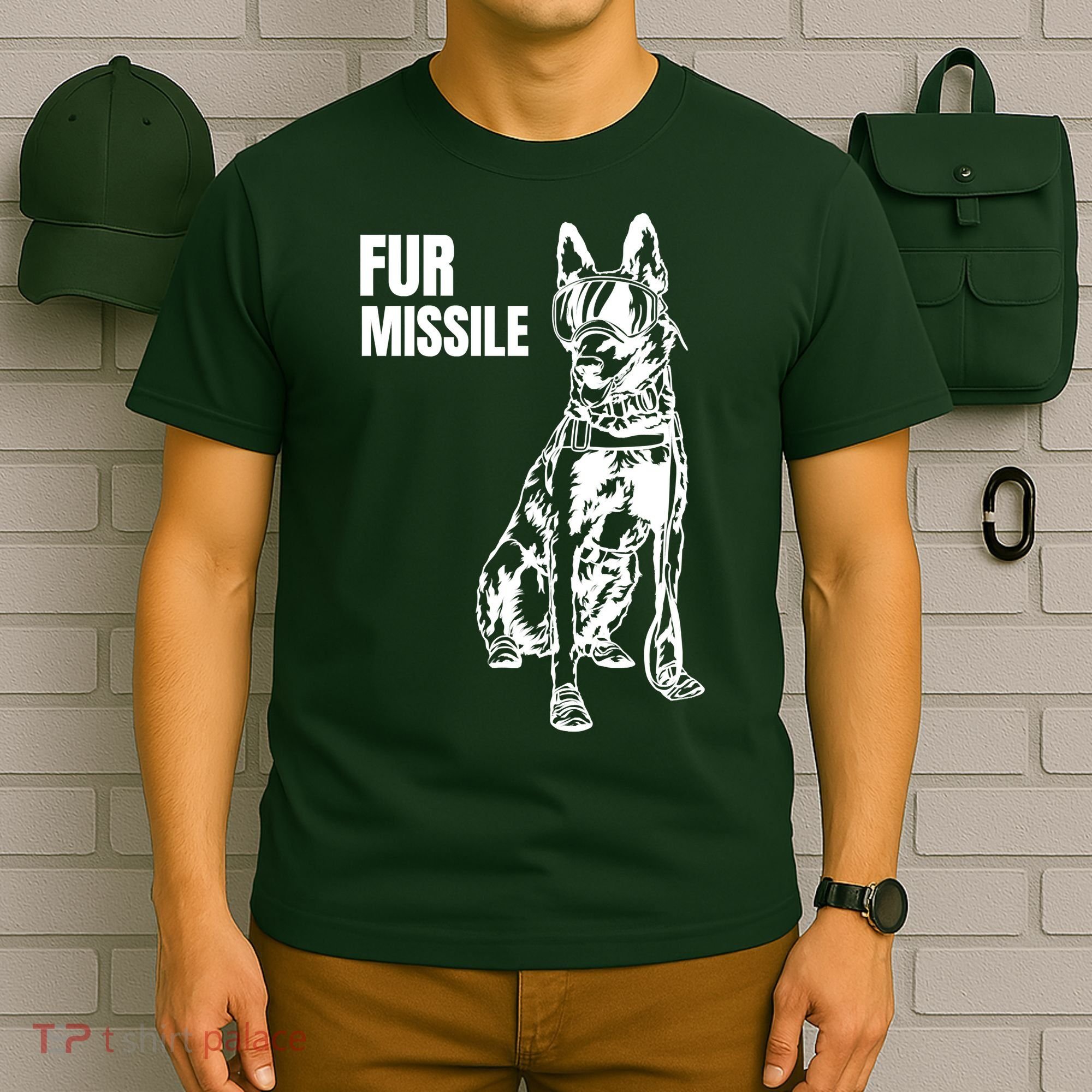 Fur Missile Funny Beligian Malinois Dog T-Shirt