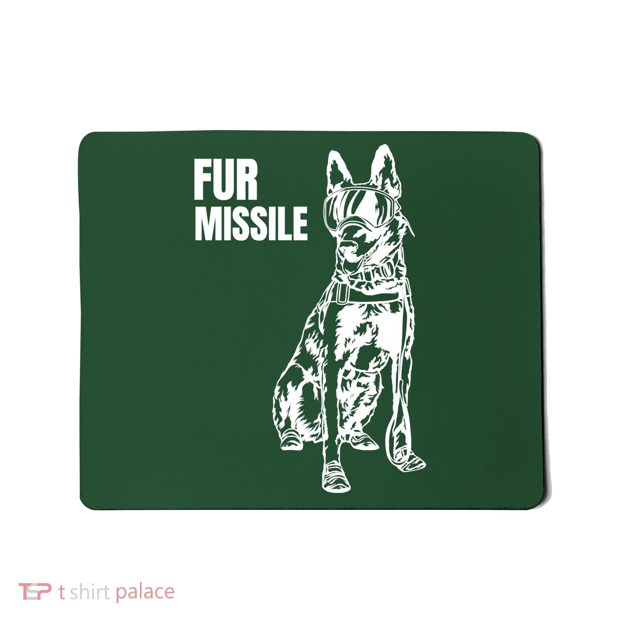 Fur Missile Funny Beligian Malinois Dog Mousepad