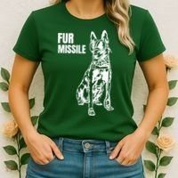Fur Missile Funny Beligian Malinois Dog Women's T-Shirt thumb 2
