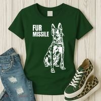 Fur Missile Funny Beligian Malinois Dog Women's T-Shirt thumb 3