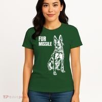 Fur Missile Funny Beligian Malinois Dog Women's T-Shirt thumb 4