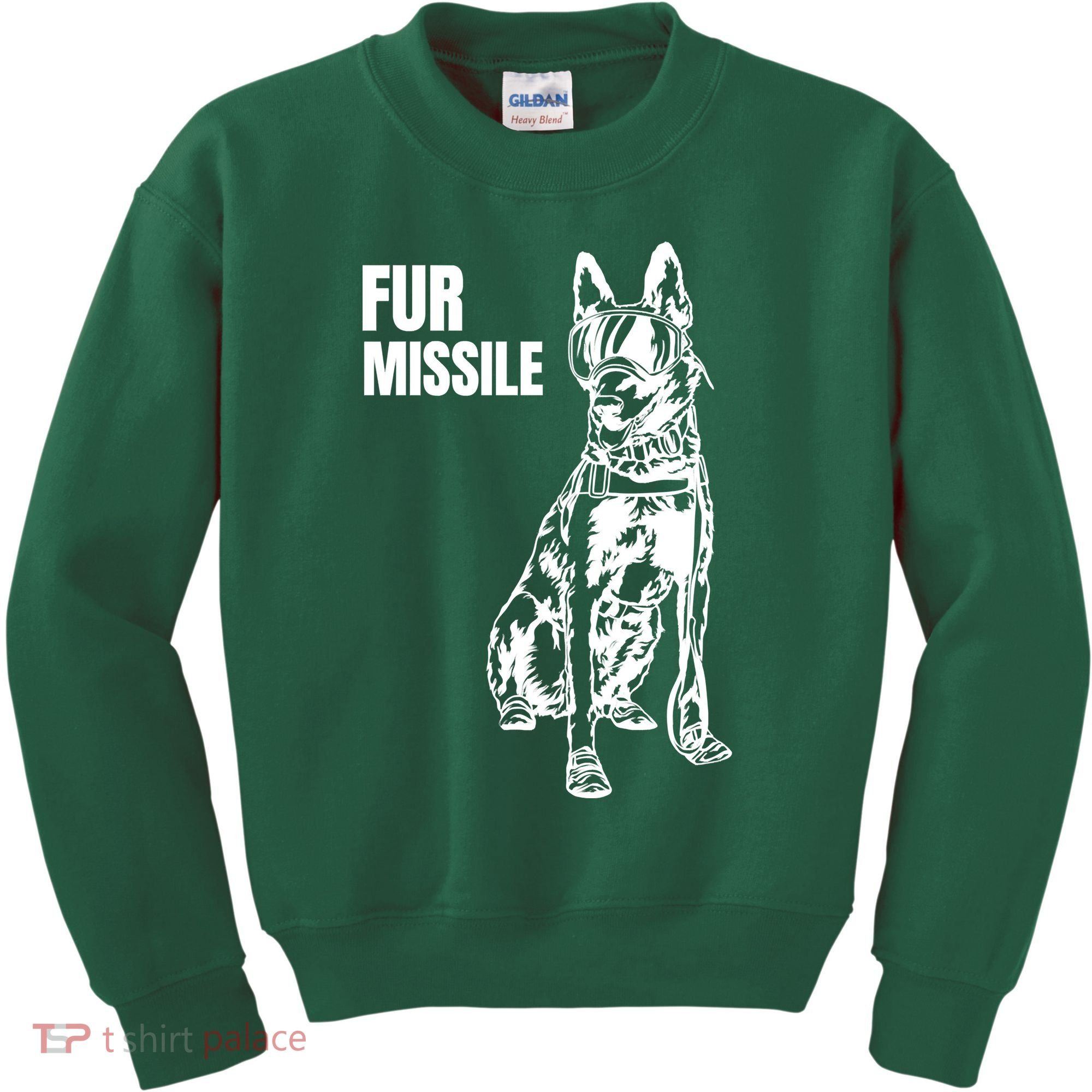 Fur Missile Funny Beligian Malinois Dog Kids Sweatshirt