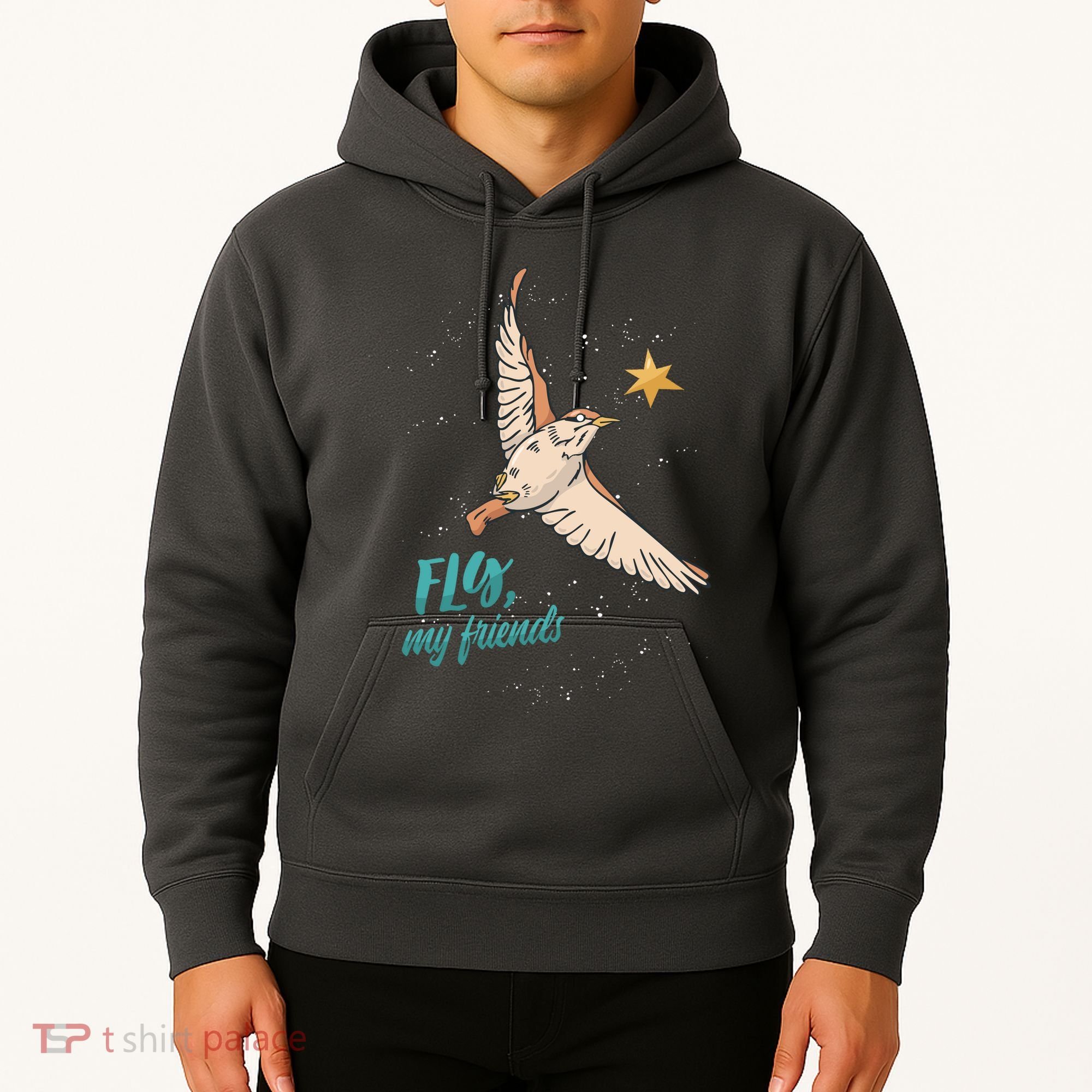 Fly My Friends Bird Star Hoodie
