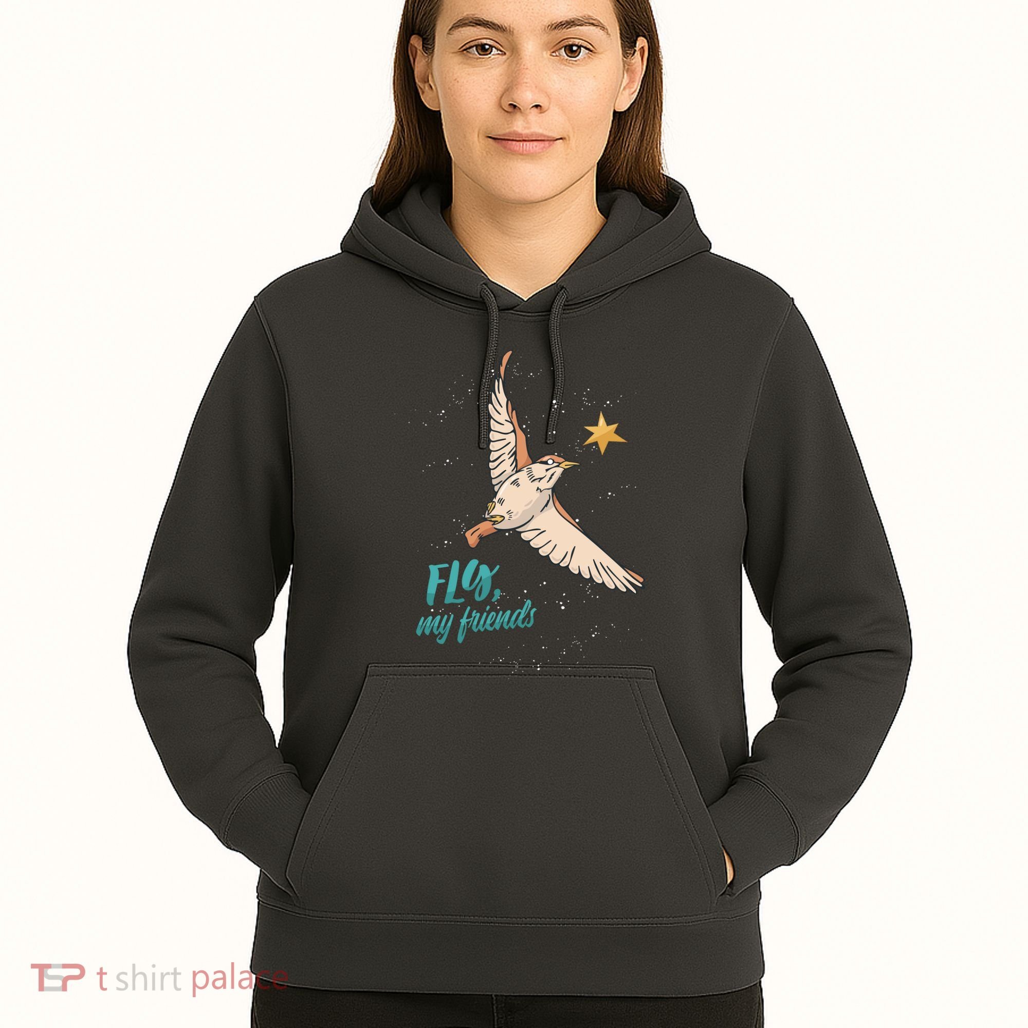 Fly My Friends Bird Star Hoodie