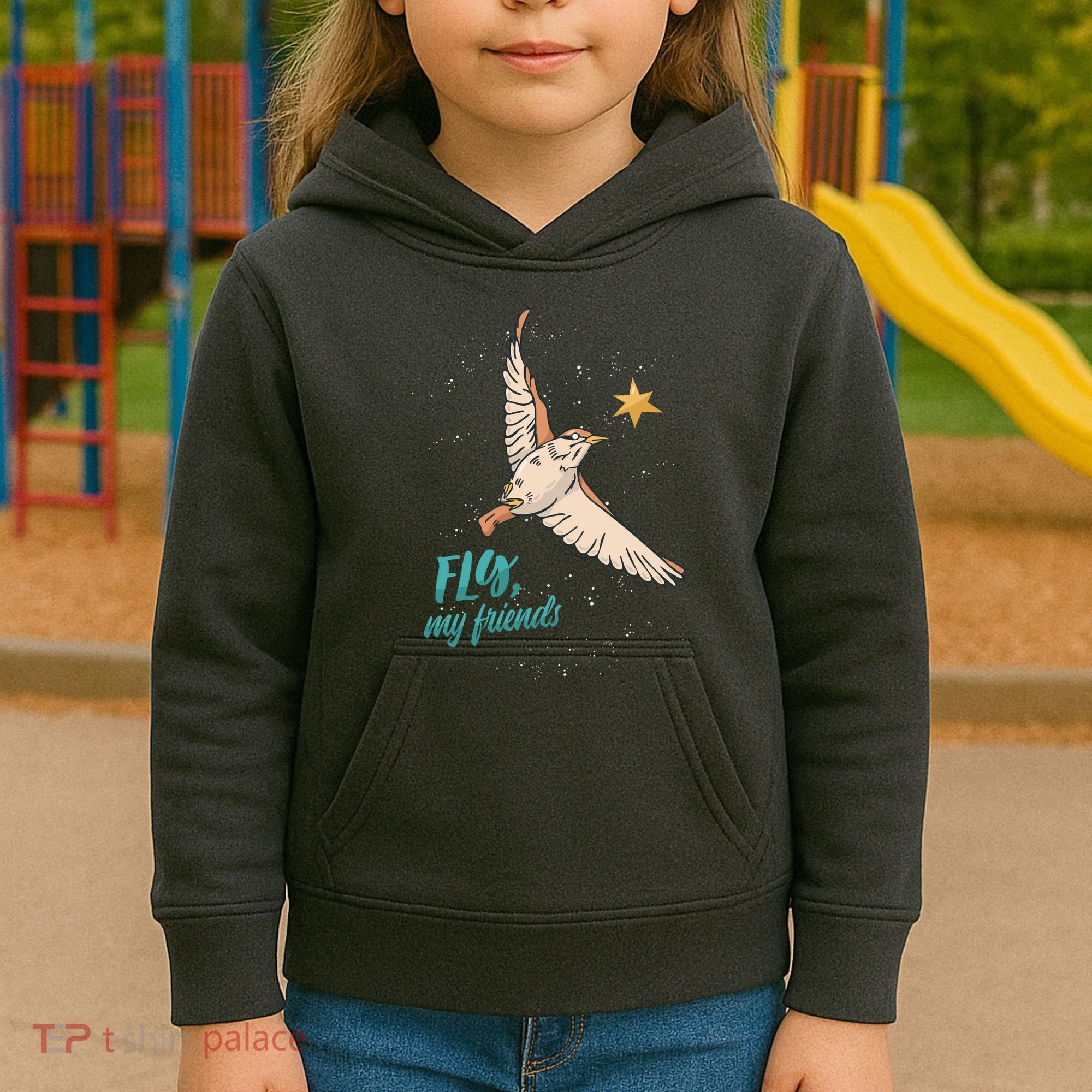 Fly My Friends Bird Star Kids Hoodie