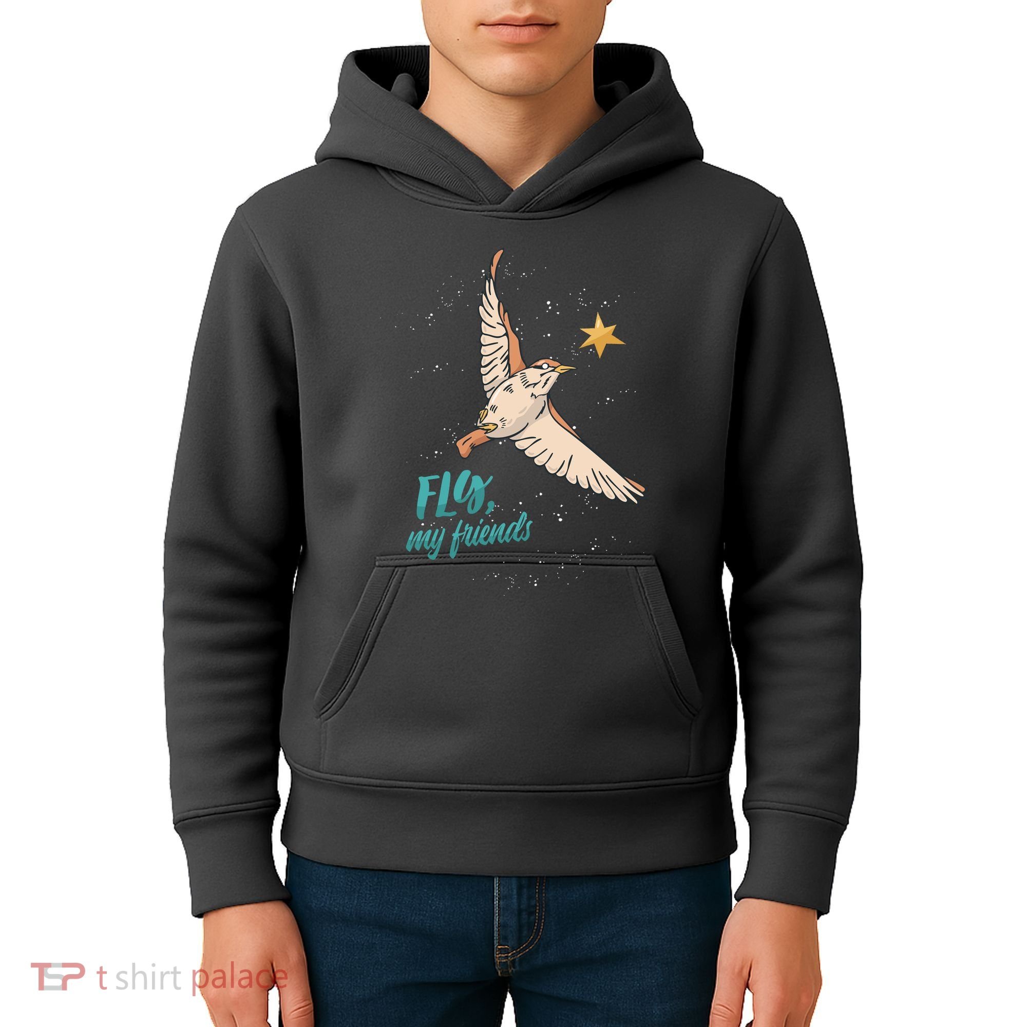 Fly My Friends Bird Star Kids Hoodie