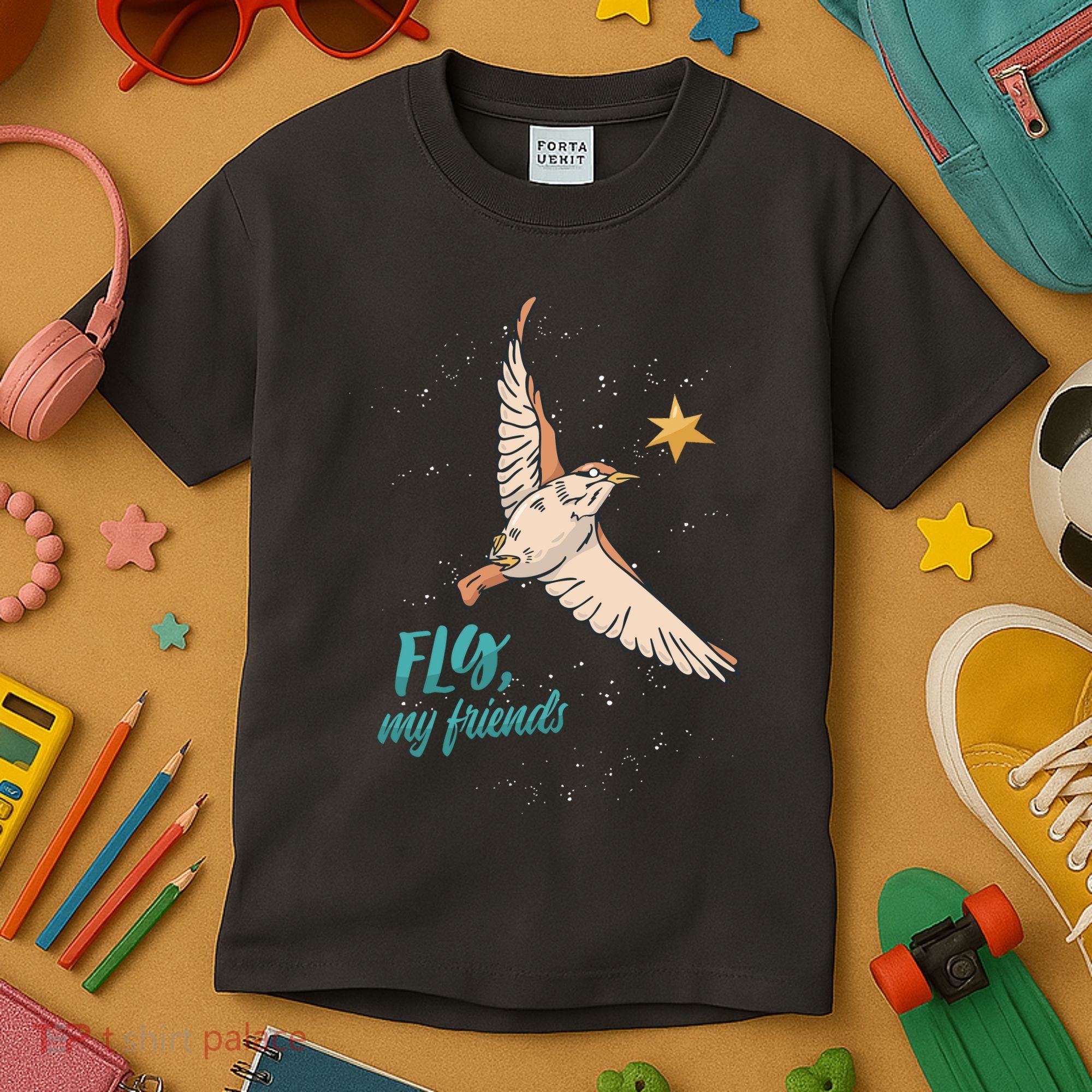 Fly My Friends Bird Star Kids T-Shirt