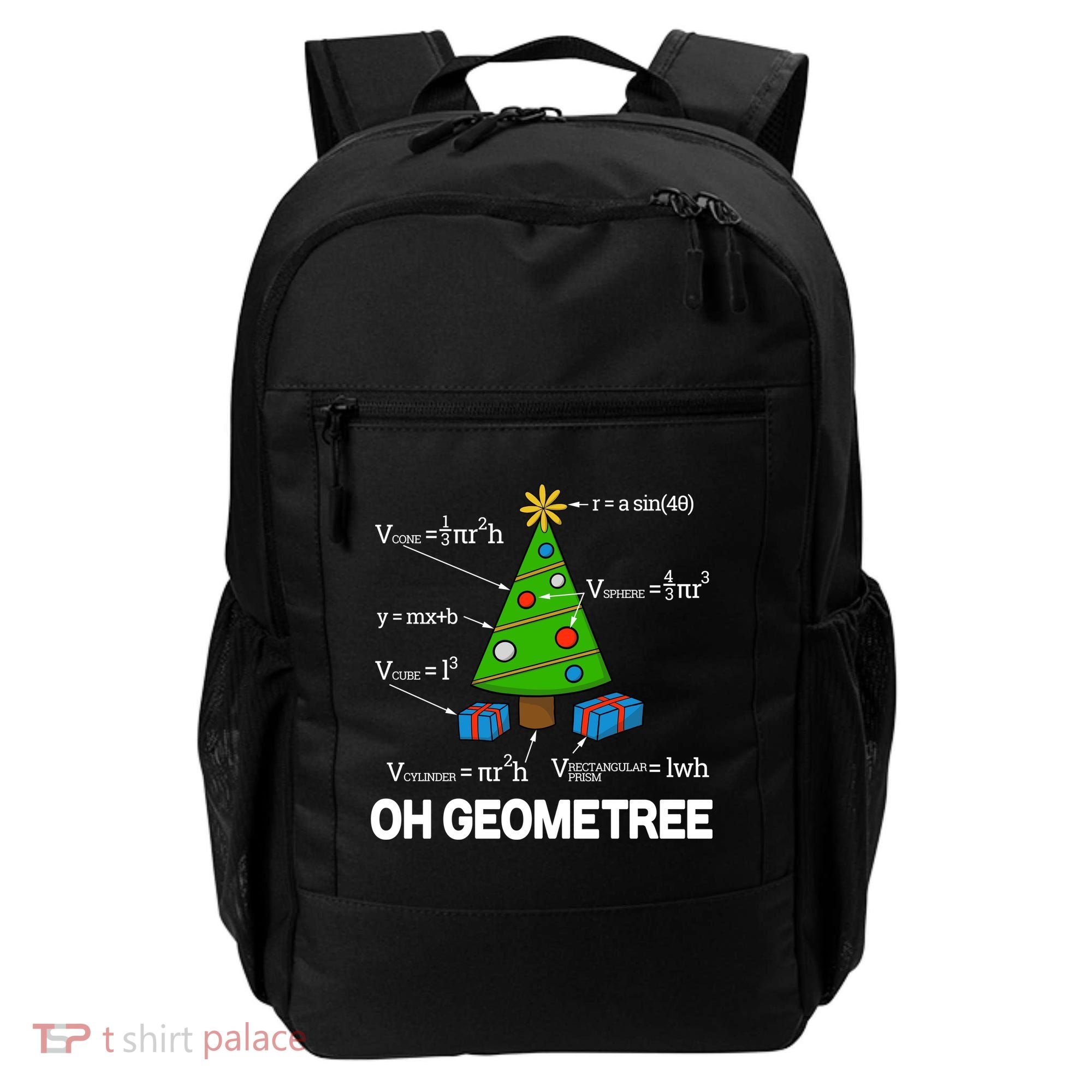 Funny Math Geometry Christmas Tree Pun Teacher Cute Gift Backpack