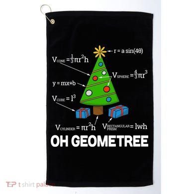Funny Math Geometry Christmas Tree Pun Teacher Cute Gift Golf Towel