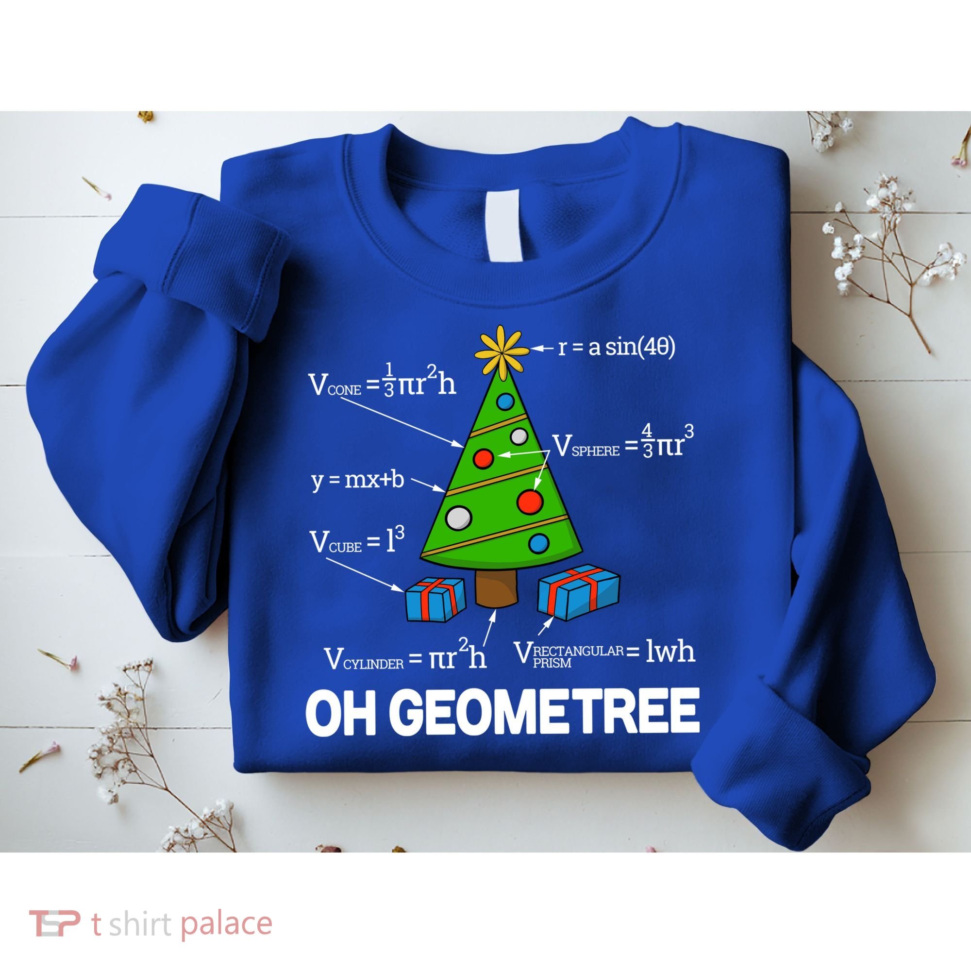 Funny Math Geometry Christmas Tree Pun Teacher Cute Gift Sweatshirt
