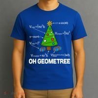 Funny Math Geometry Christmas Tree Pun Teacher Cute Gift T-Shirt thumb 3