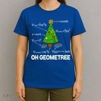 Funny Math Geometry Christmas Tree Pun Teacher Cute Gift T-Shirt thumb 4