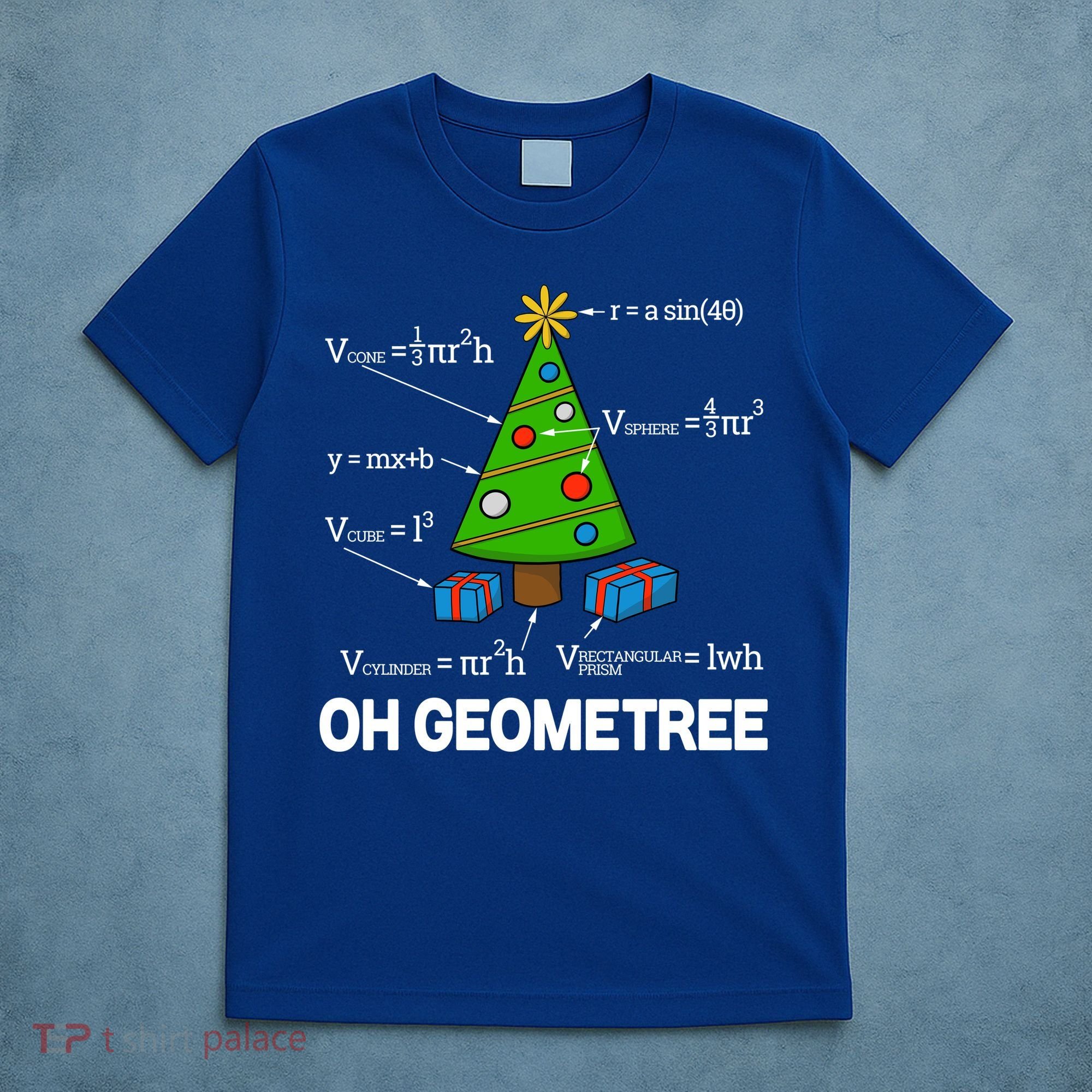 Funny Math Geometry Christmas Tree Pun Teacher Cute Gift T-Shirt