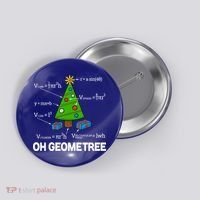 Funny Math Geometry Christmas Tree Pun Teacher Cute Gift Button thumb 0