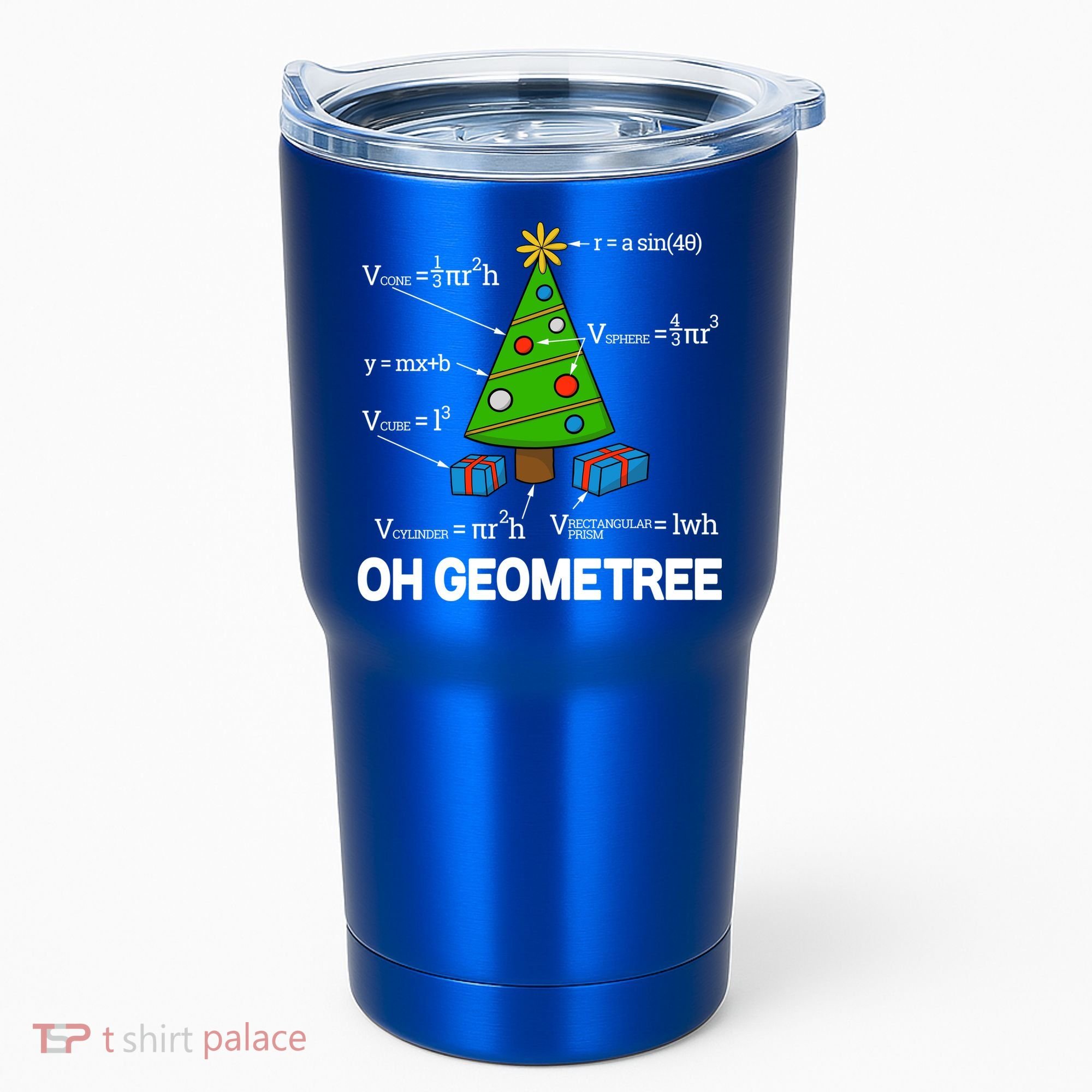Funny Math Geometry Christmas Tree Pun Teacher Cute Gift Tumbler