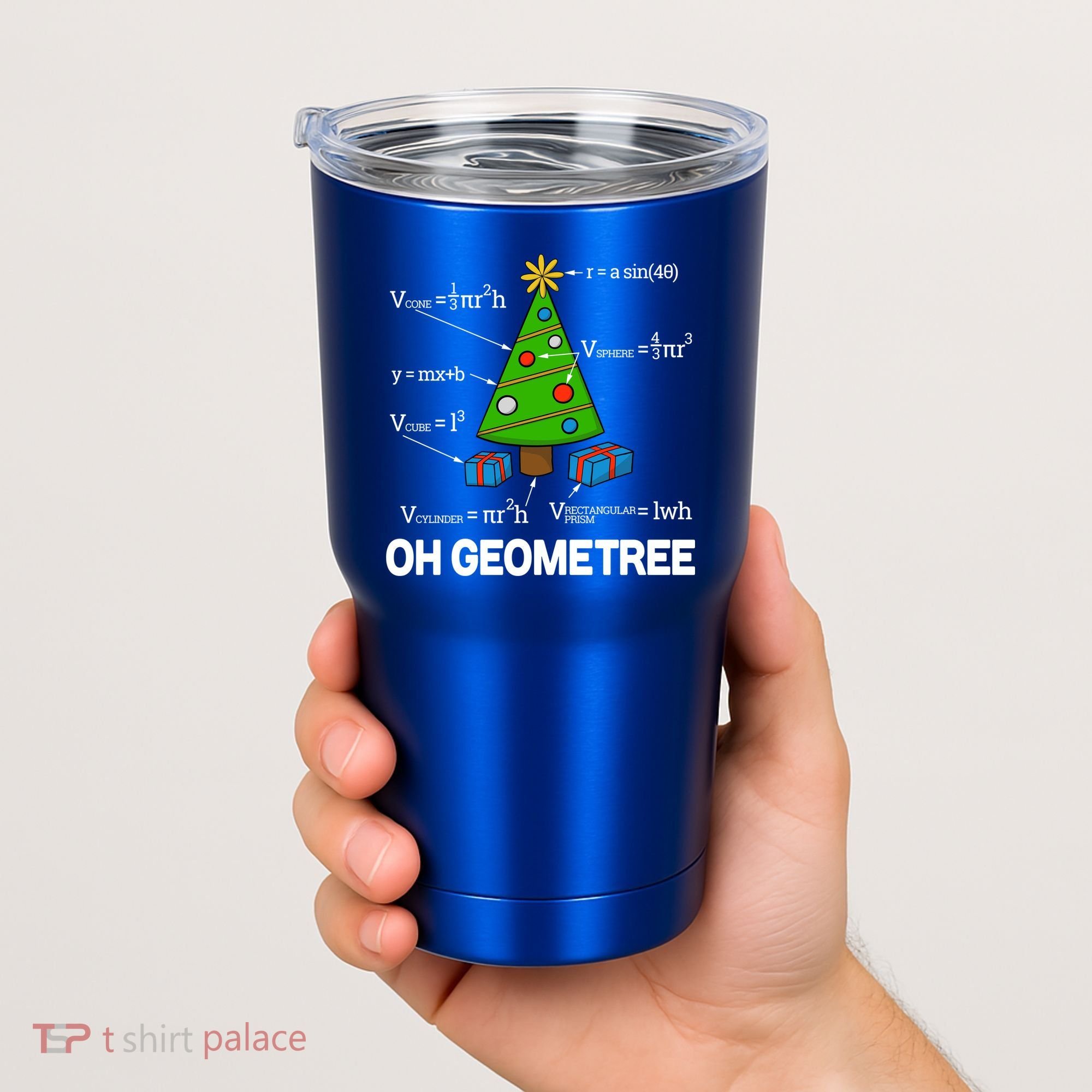 Funny Math Geometry Christmas Tree Pun Teacher Cute Gift Tumbler
