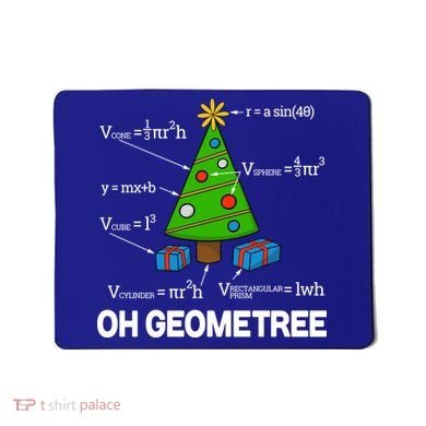 Funny Math Geometry Christmas Tree Pun Teacher Cute Gift Mousepad