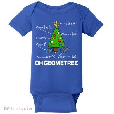Funny Math Geometry Christmas Tree Pun Teacher Cute Gift Baby Bodysuit