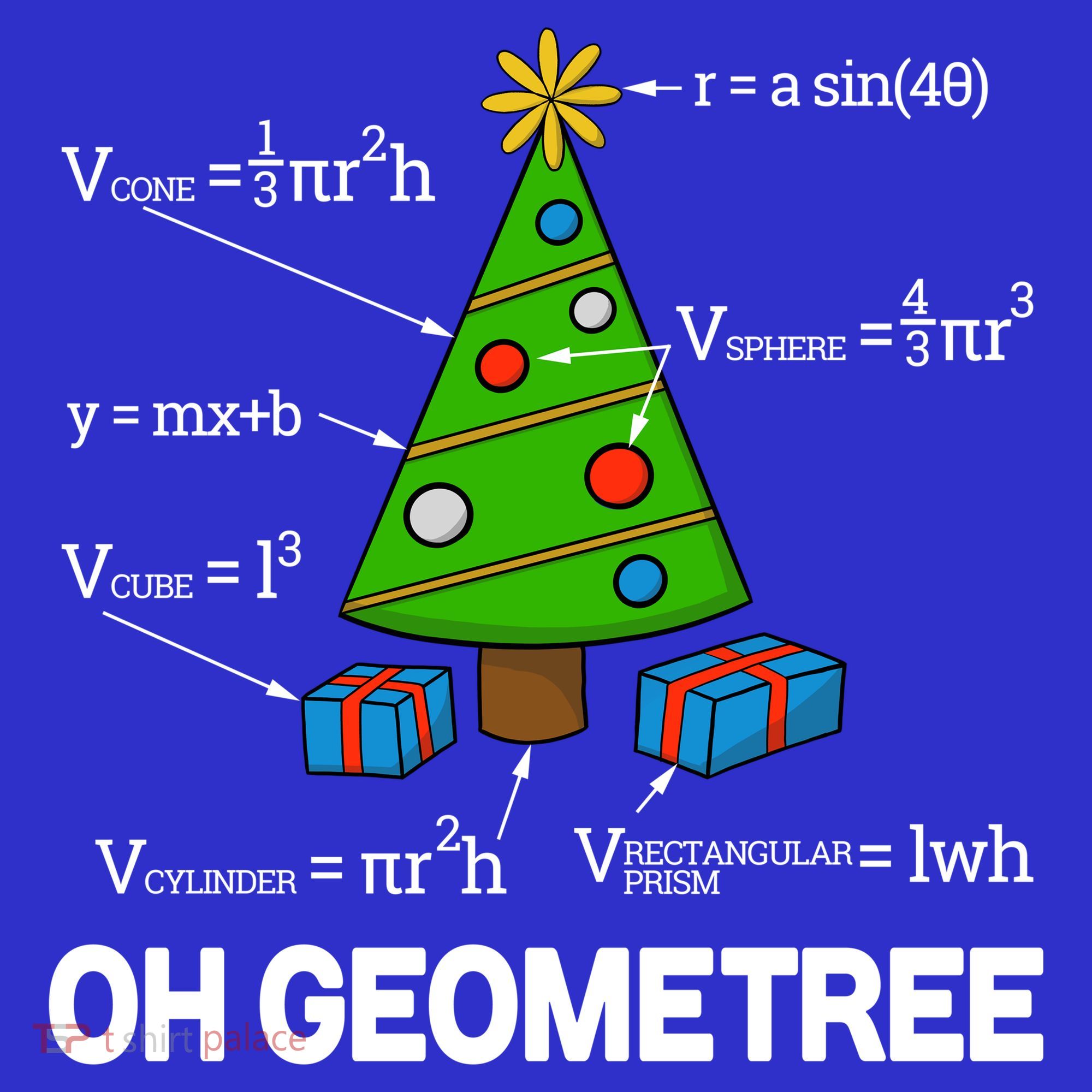 Funny Math Geometry Christmas Tree Pun Teacher Cute Gift Baby Bodysuit