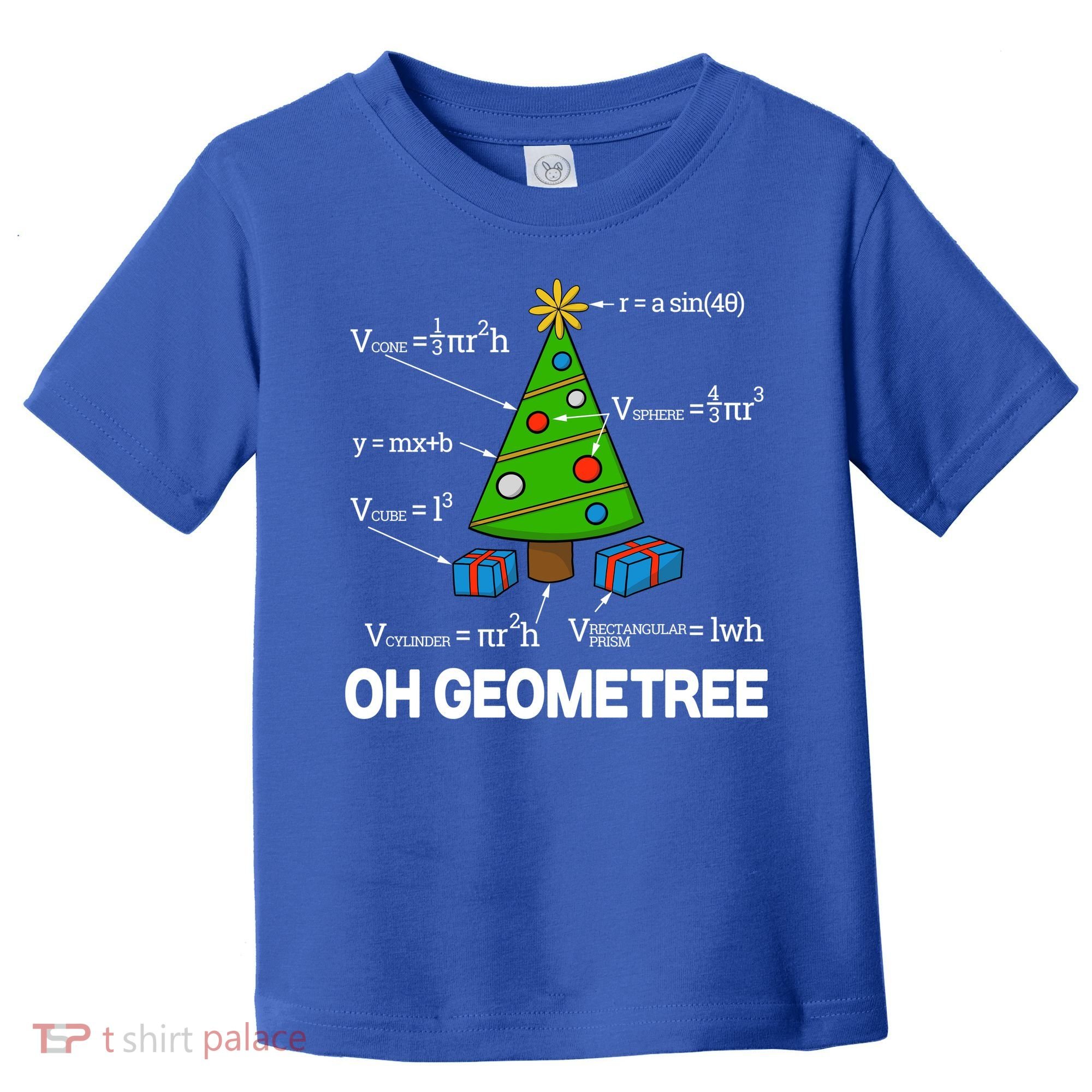 Funny Math Geometry Christmas Tree Pun Teacher Cute Gift Toddler T-Shirt