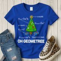 Funny Math Geometry Christmas Tree Pun Teacher Cute Gift Women's T-Shirt thumb 3
