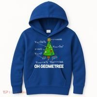 Funny Math Geometry Christmas Tree Pun Teacher Cute Gift Kids Hoodie thumb 0