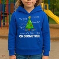 Funny Math Geometry Christmas Tree Pun Teacher Cute Gift Kids Hoodie thumb 3