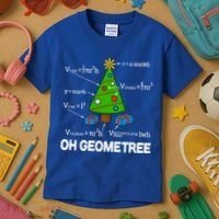 Funny Math Geometry Christmas Tree Pun Teacher Cute Gift Kids T-Shirt thumb 3