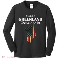 Funny Make Greenland Great Again Kids Long Sleeve Shirt thumb 0