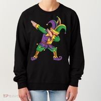 Funny Mardi Gras Outfit Dabbing Jester New Orleans Boys  Women's Sweatshirt thumb 0