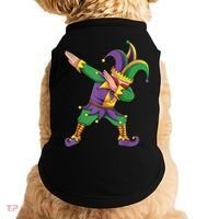 Funny Mardi Gras Outfit Dabbing Jester New Orleans Boys  Doggie Tank thumb 0